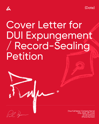 Cover Letter for DUI Expungement / Record-Sealing Petition