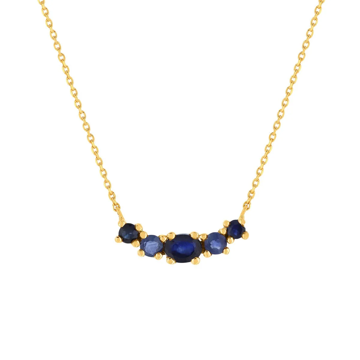 Collier en or jaune 375 serti de saphirs