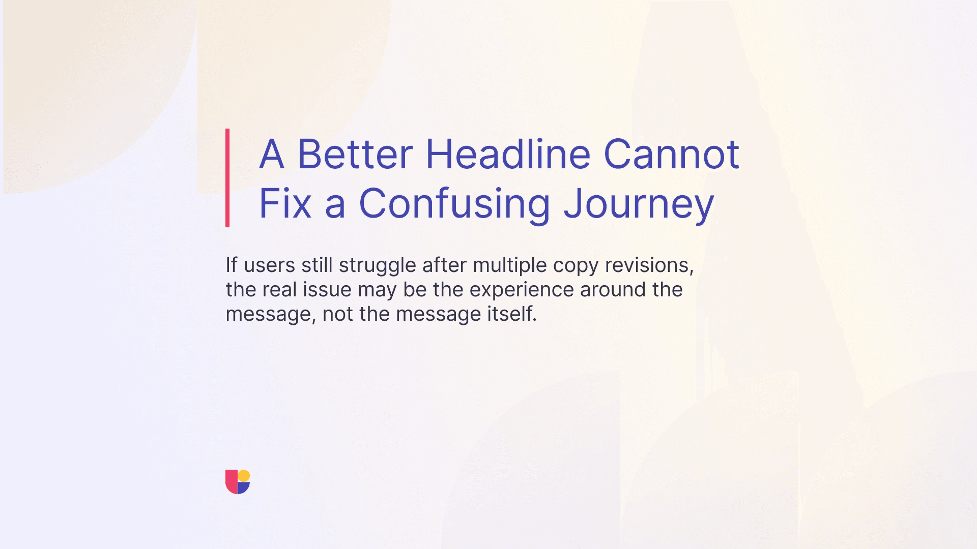 This banner is warning that no amount of rewrites will solve the underlying experience issue.
