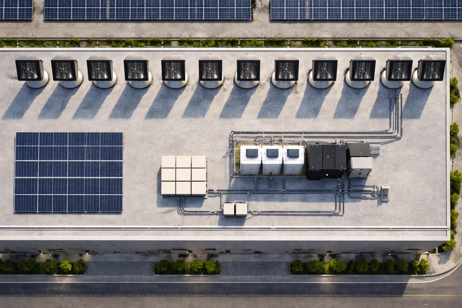 A close up of a solar panel on a building