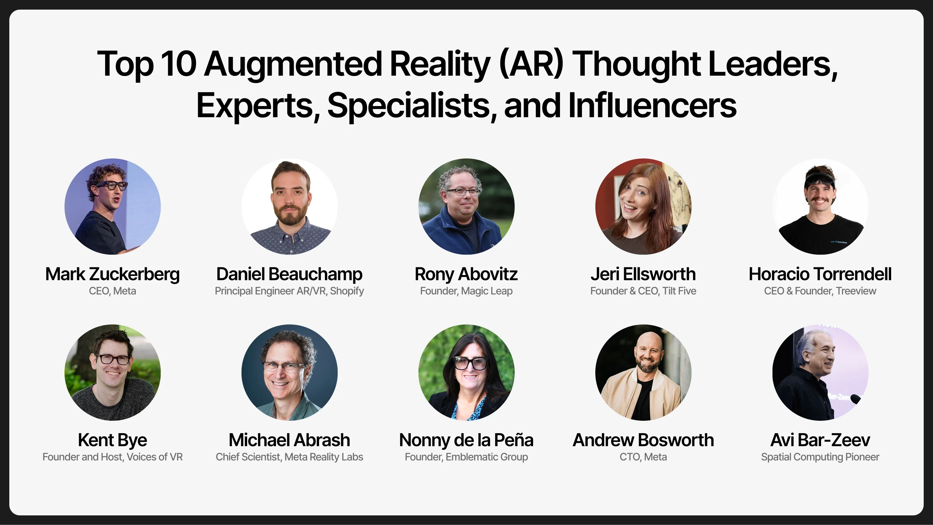Top 10 Augmented Reality (AR) Thought Leaders, Experts, Specialists and Influencers