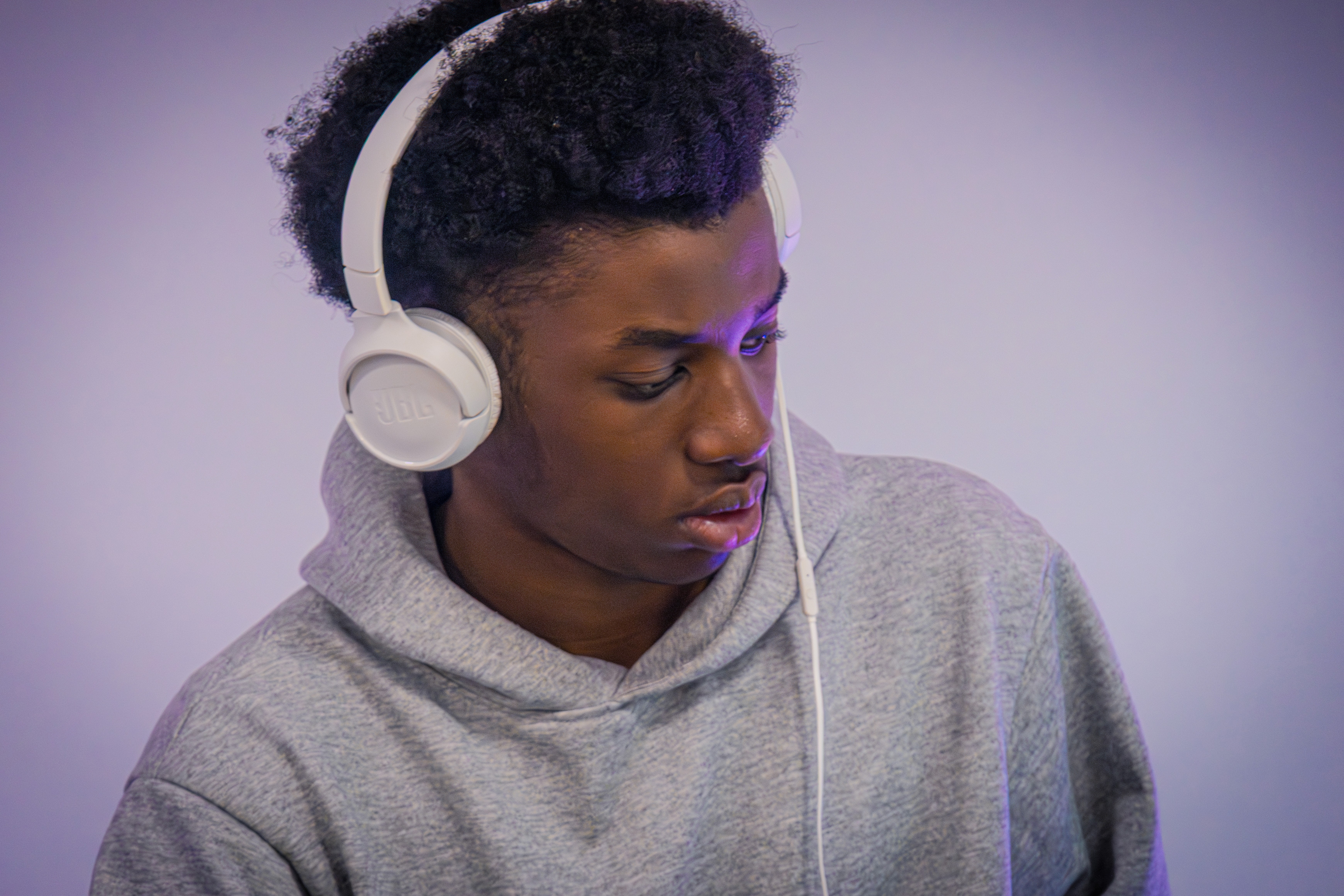 Man at Desk with Devices
