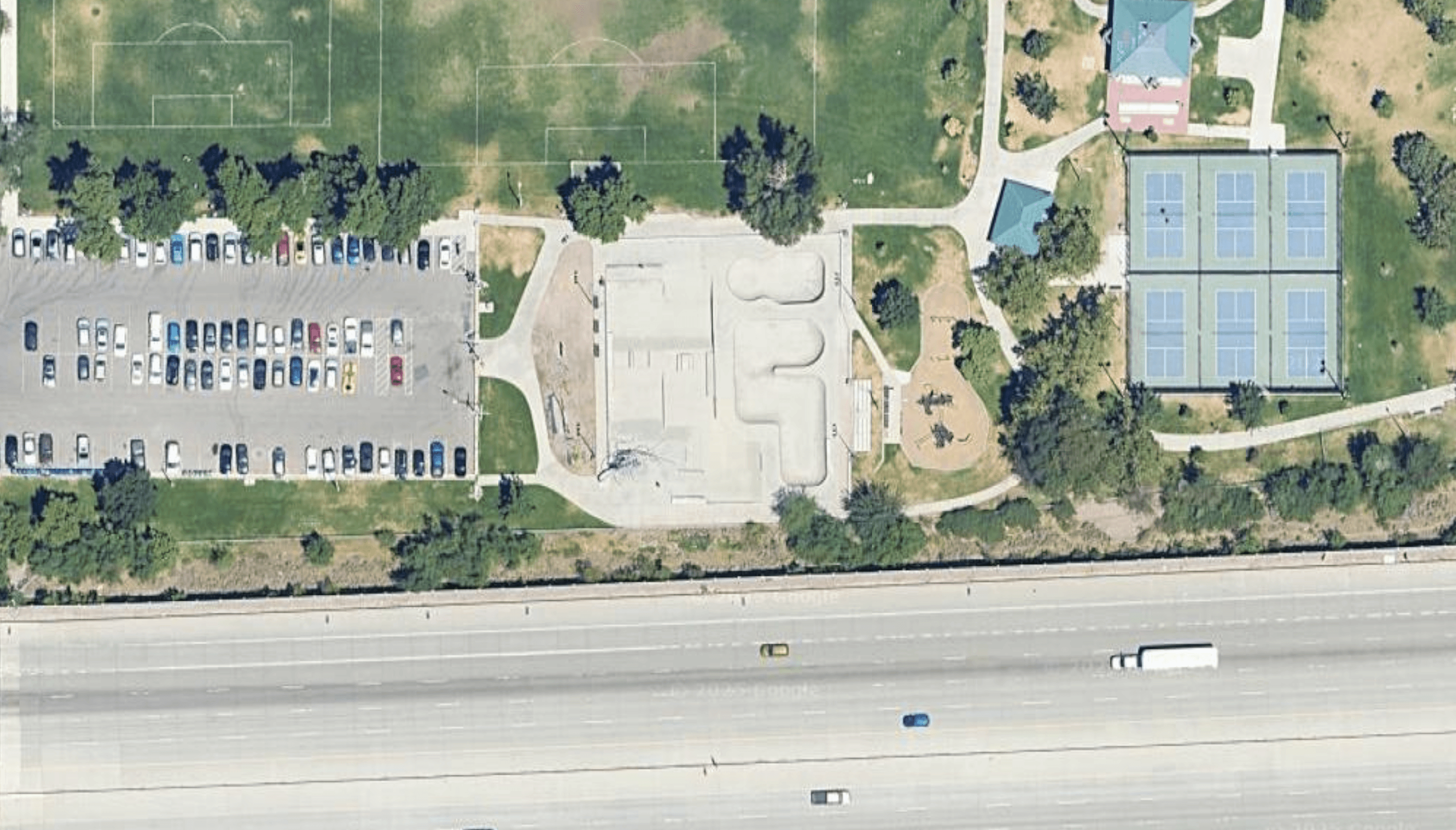 Satellite view of Fairmont Skate Park in Salt Lake City Utah