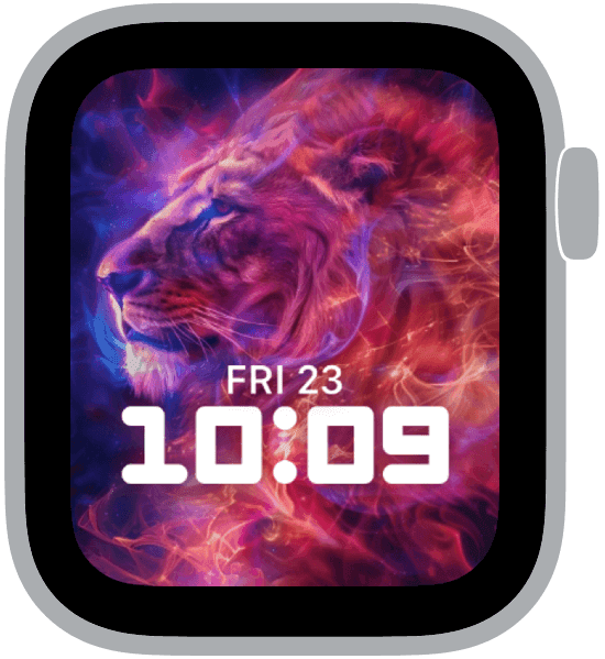 an apple watch face from the leo collection