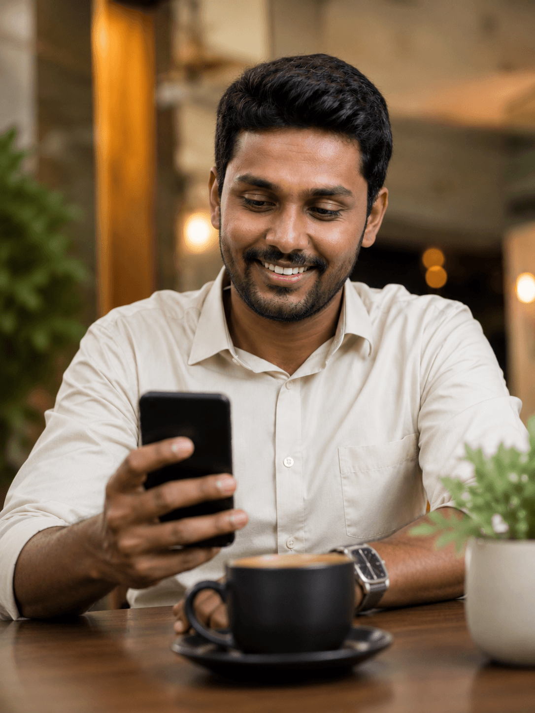 two people looking at a tablet and smiling