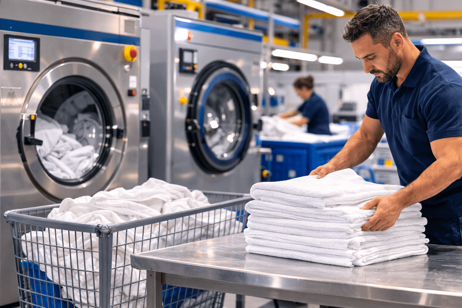 a man in a yellow shirt is working on a roof