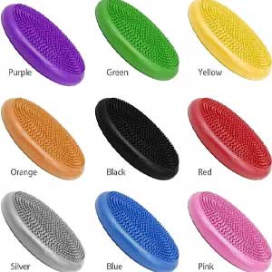 Multiple coloured balance discs