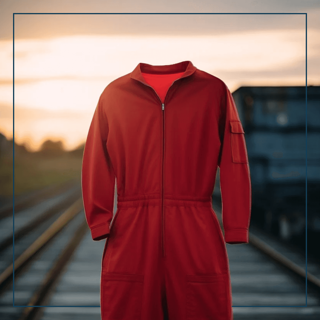 Ein Roter Anzug der von einem Unsichtbaren getragen wird