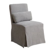 Gray Slipcovered Dining Chair