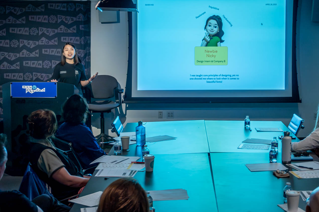 Woman at a podium delivering a presentation