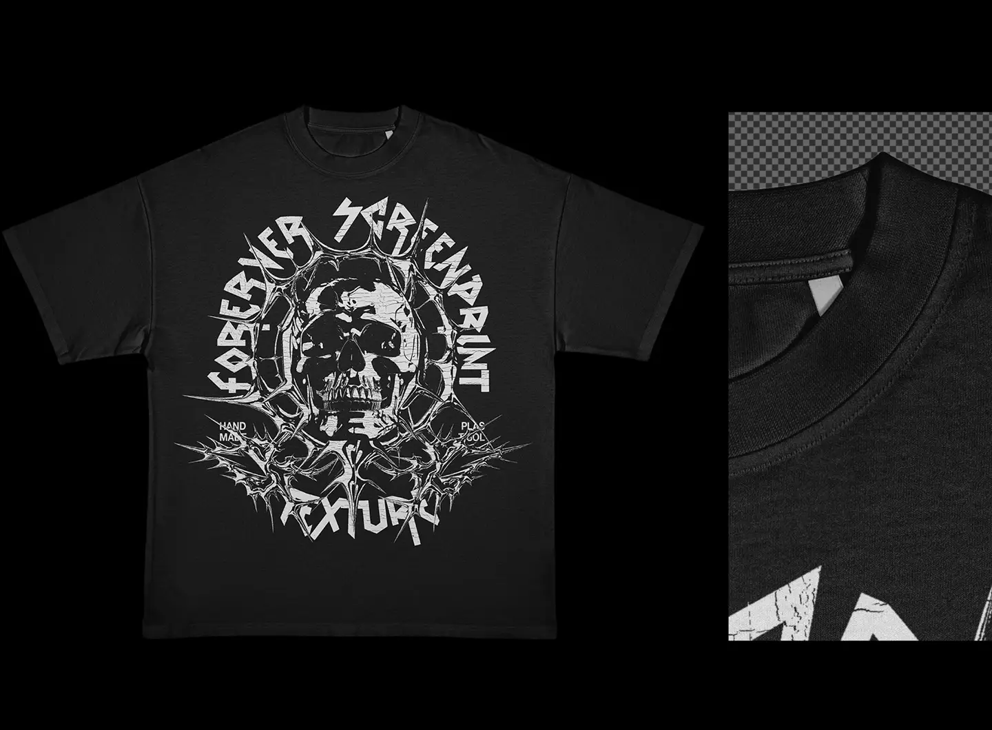 Rue Porter T-Shirt ironed mockup fabric detail close up high resolution