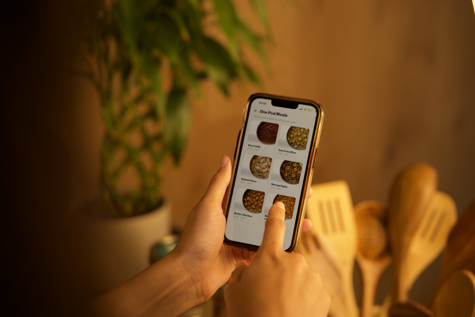 Control your meals through the app