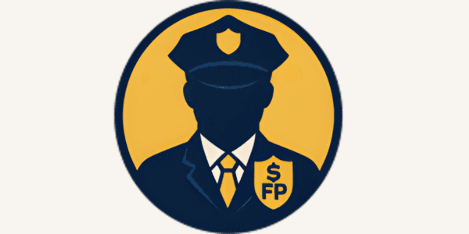 Logo of FinancePolice.com, symbolizing financial empowerment with a police officer silhouette and a shield containing the '$FP' symbol