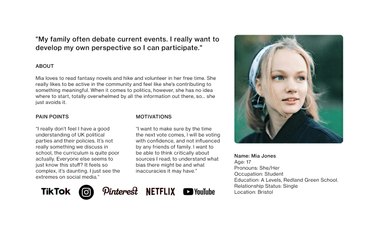 Persona content - Mia.