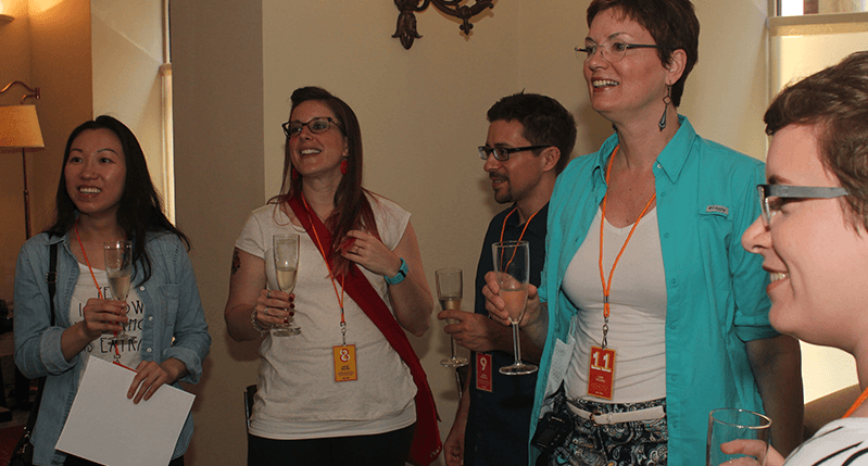 group of people at event with drinks