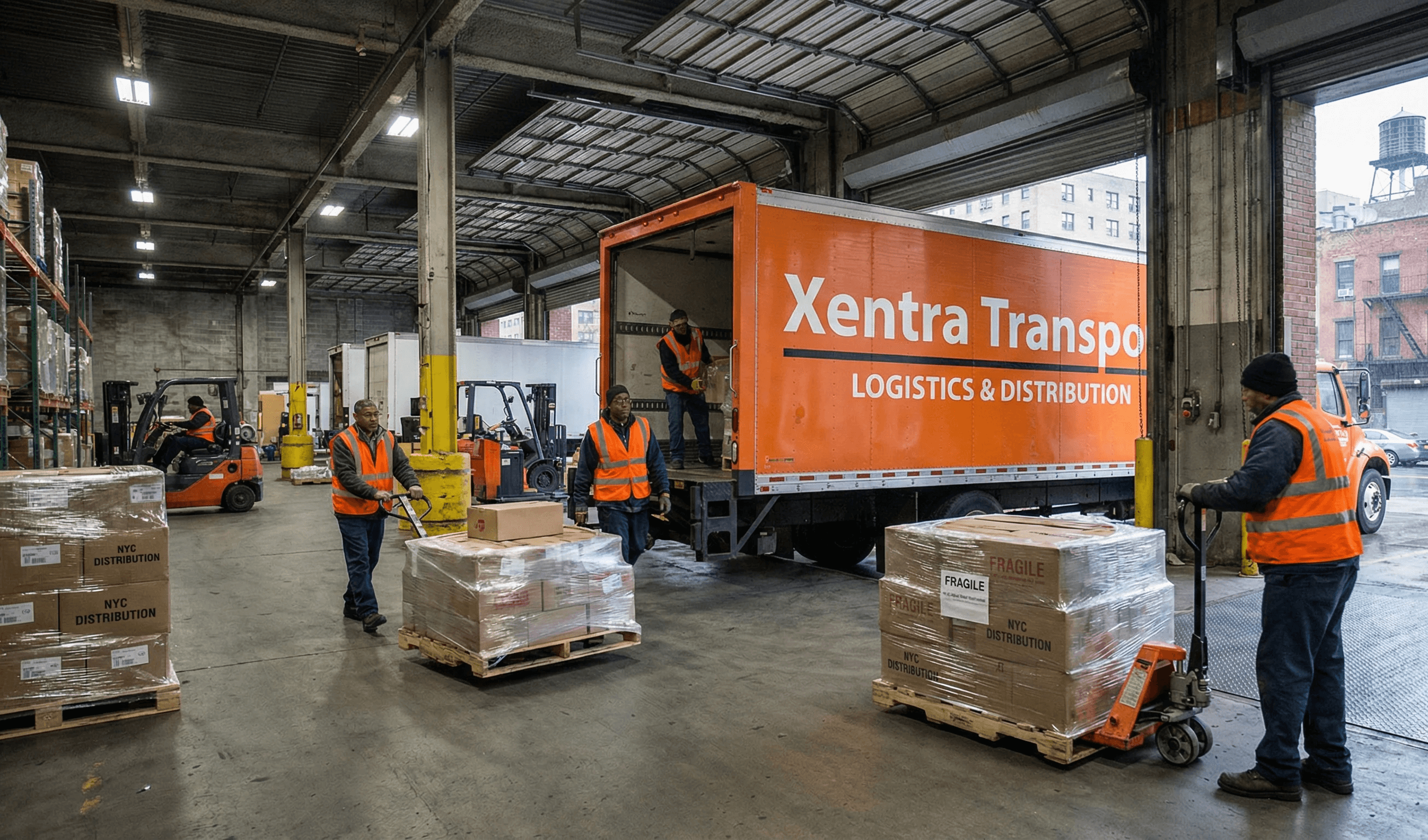 warehouse distribution delivery truck in New York City