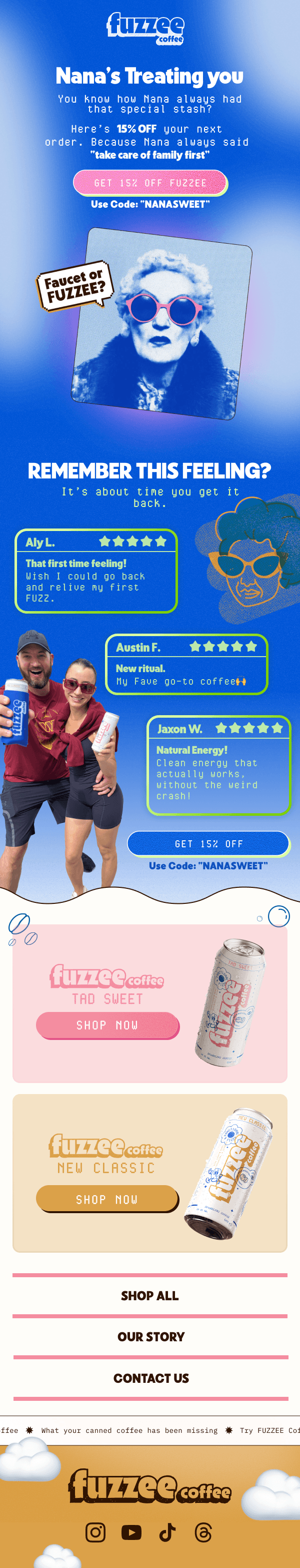 Fuzzee coffee email design