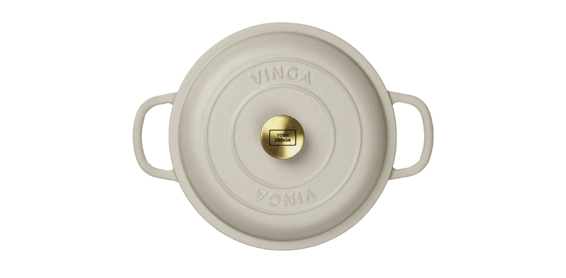 Custom cast iron sauté pan with laser engraved logo