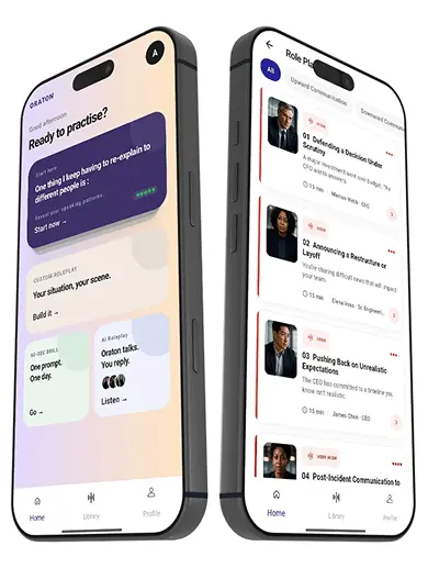Oraton app interface previews