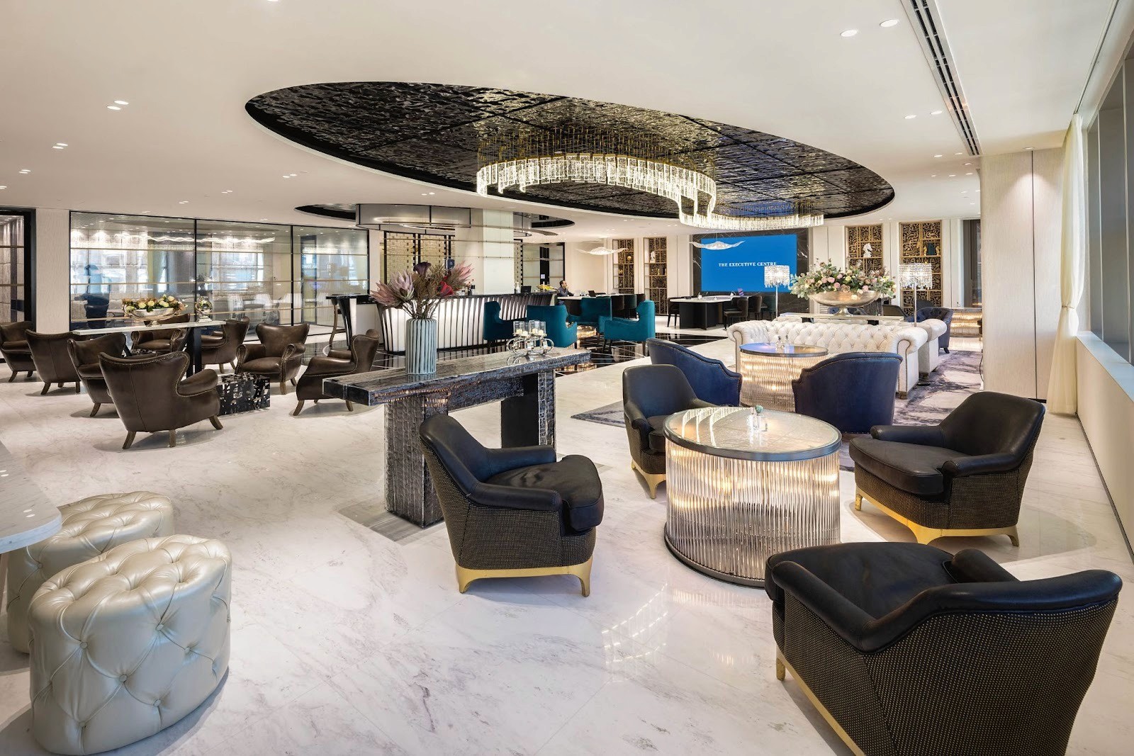 A luxury lounge area at TEC Dubai.