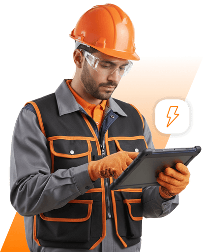 Homem de boné utilizando um tablet
