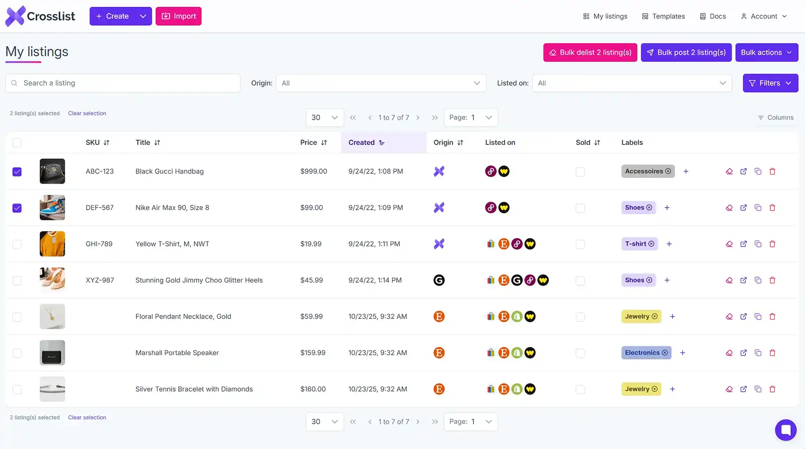 Crosslist Dashboard