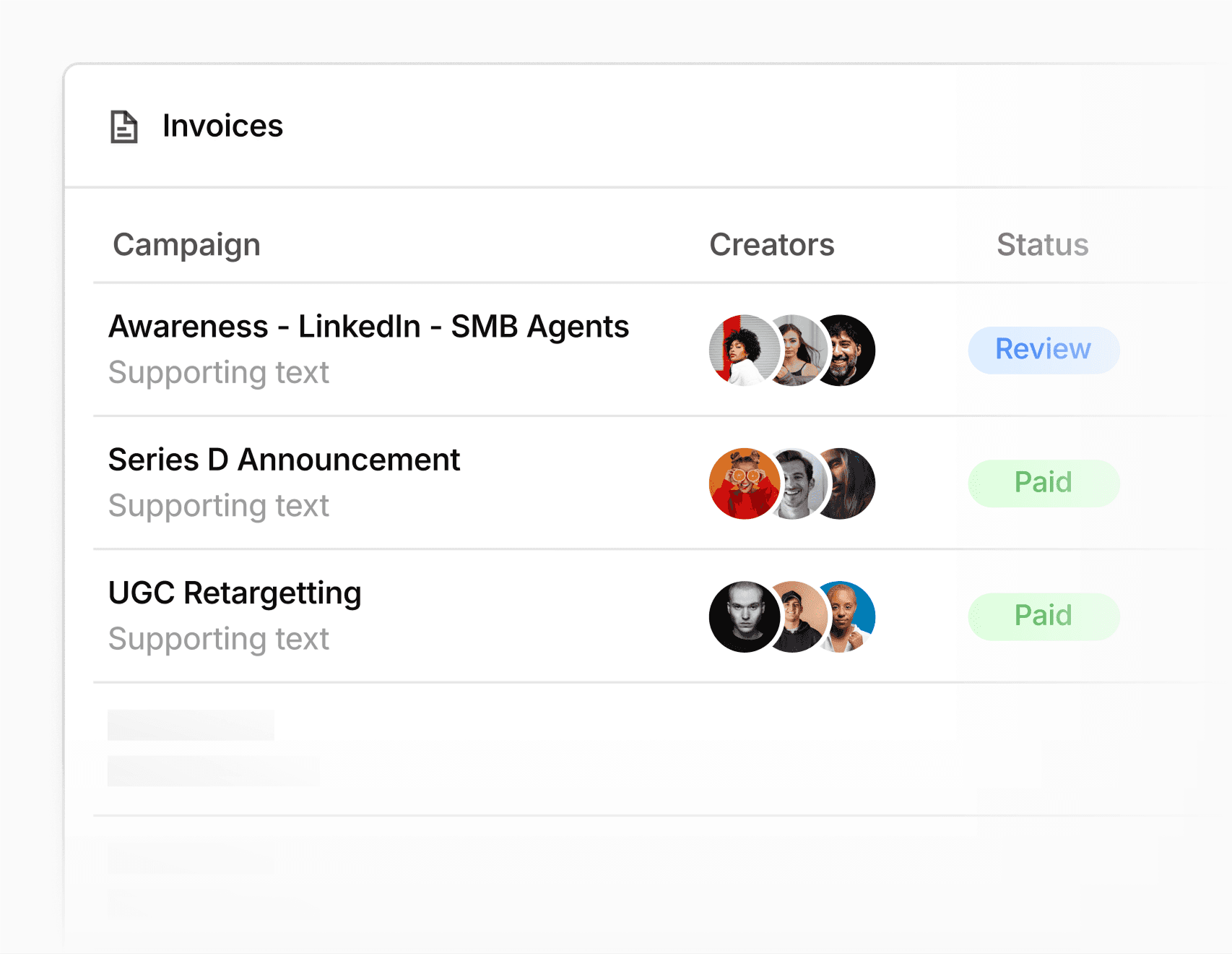 Pay hundreds of creators in seconds.