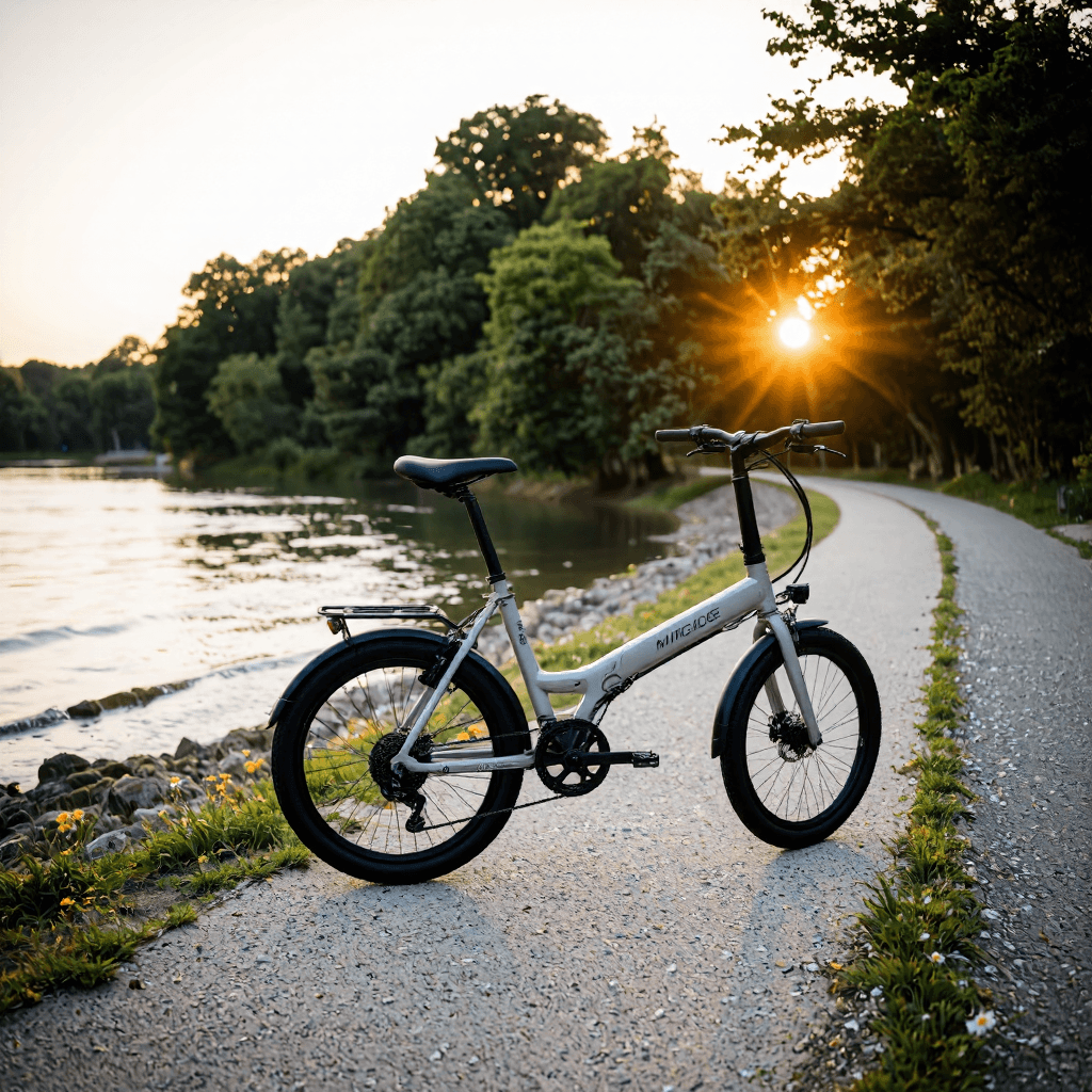 product photography of folding bike
