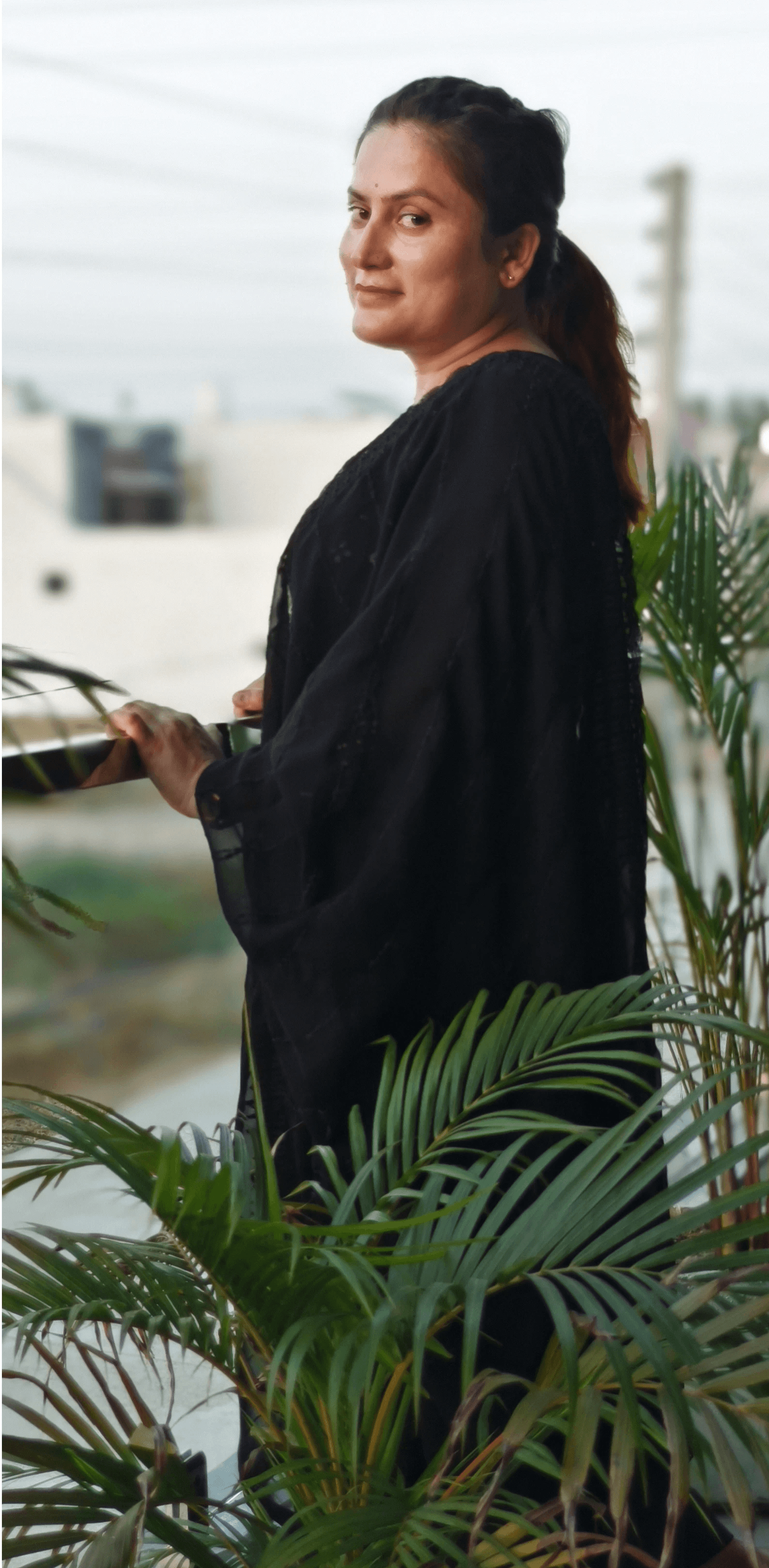 woman in white and blue checked dress shirt