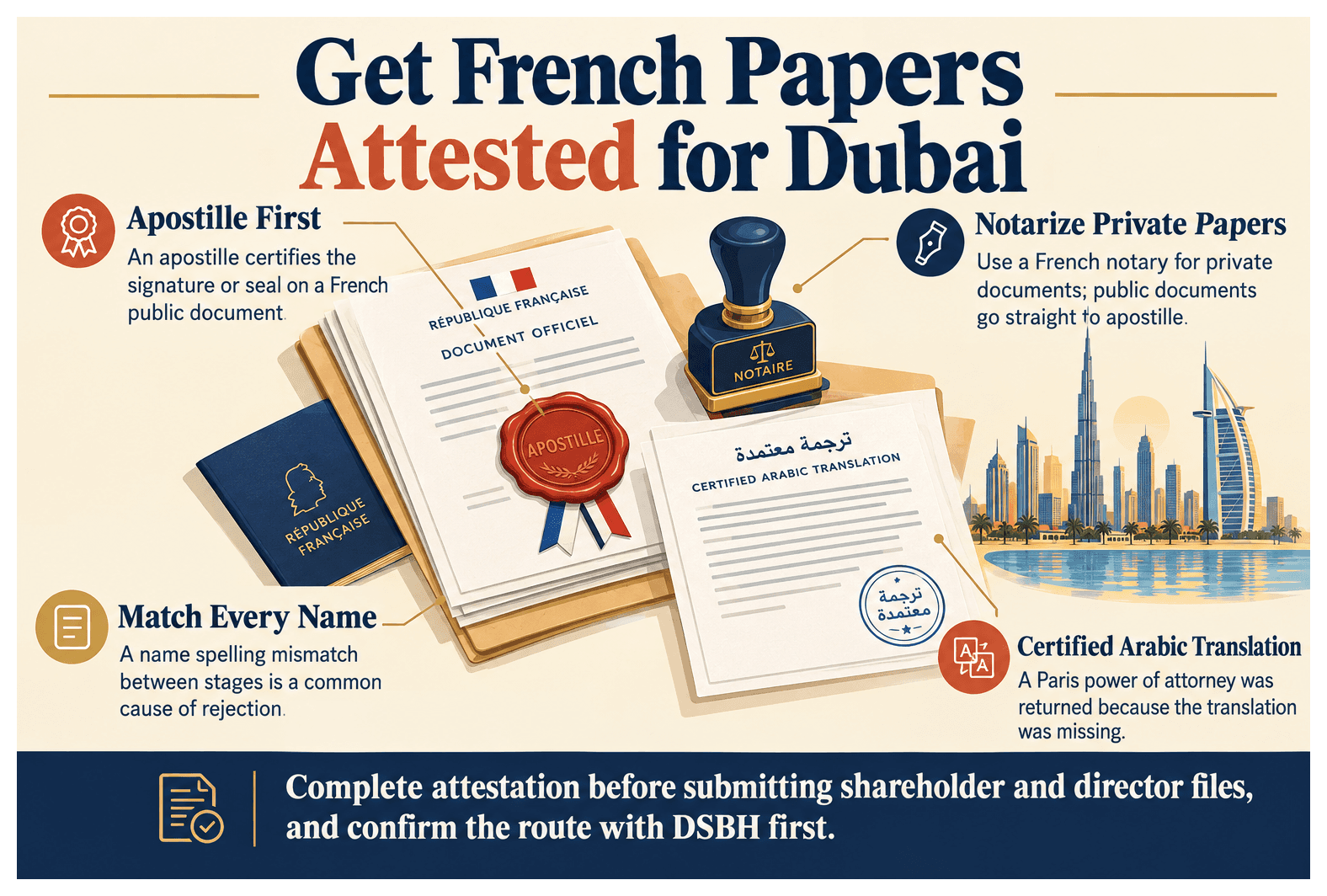 Infographic: How to Get Your France Documents Attested for a Dubai Company