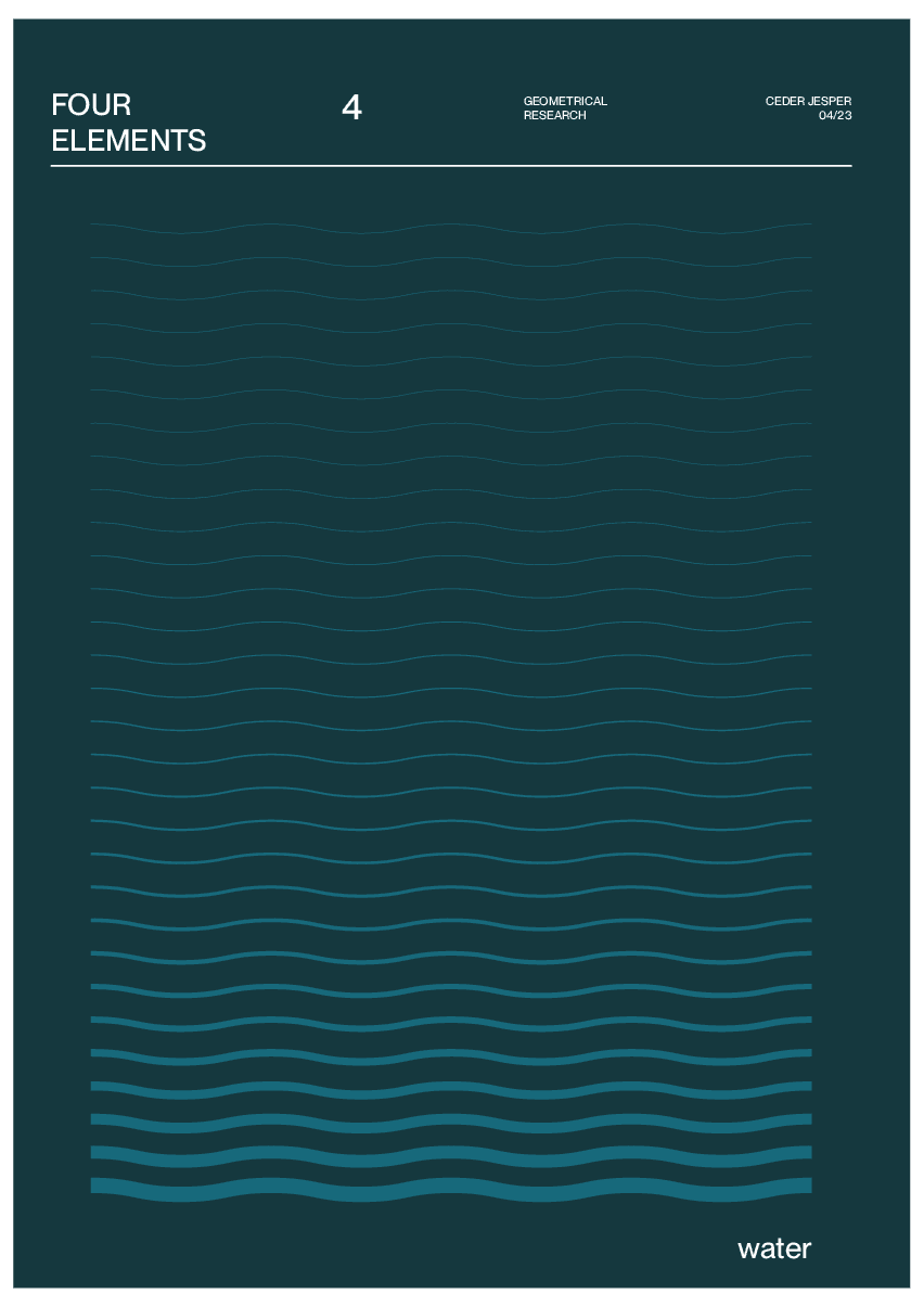 Swiss style poster design four elements water