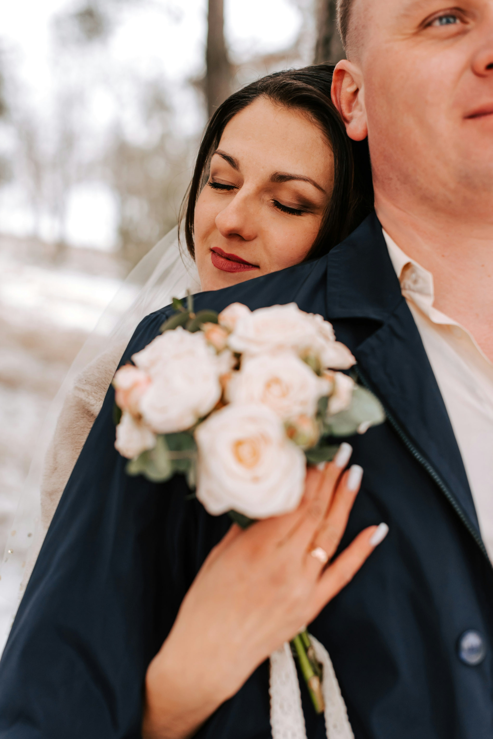 A couple posing for a photo
