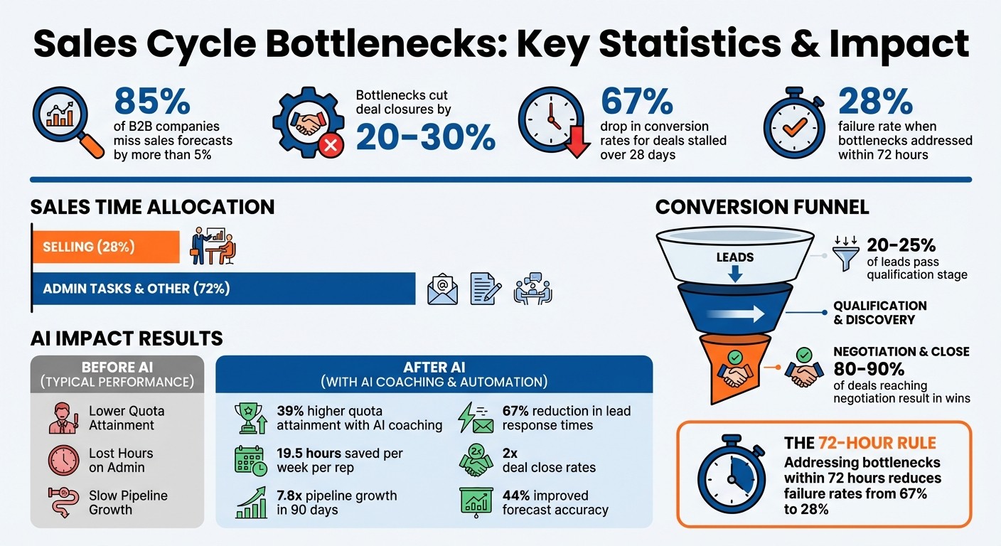 Key Sales Cycle Bottleneck Statistics and Impact Metrics