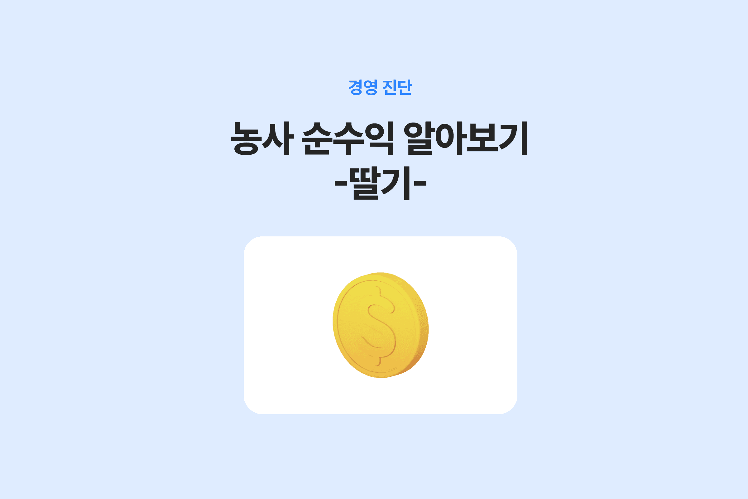 귀농 정보 : 농사 순수익 알아보기 1편 딸기