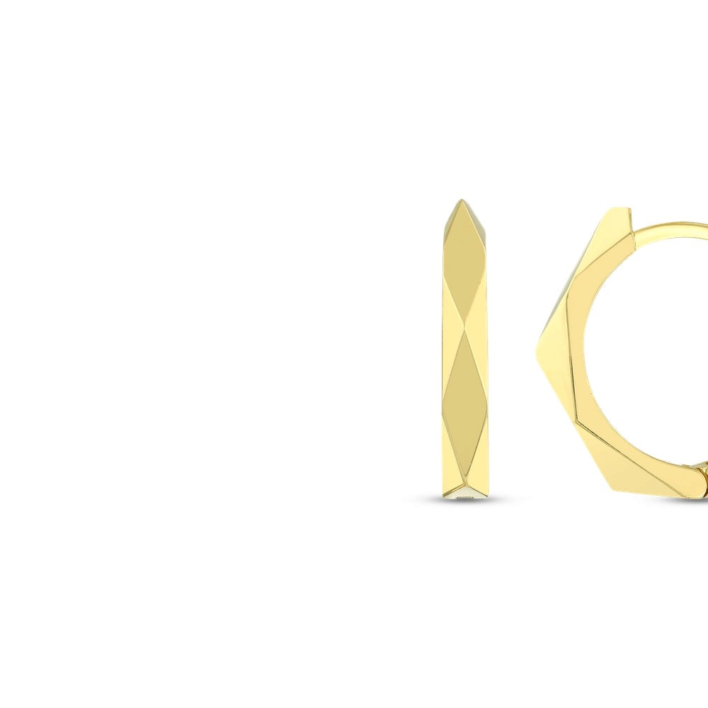 Assos Pırlanta 14 Ayar Altın Geometrik Kesim Halka Küpe Modeli