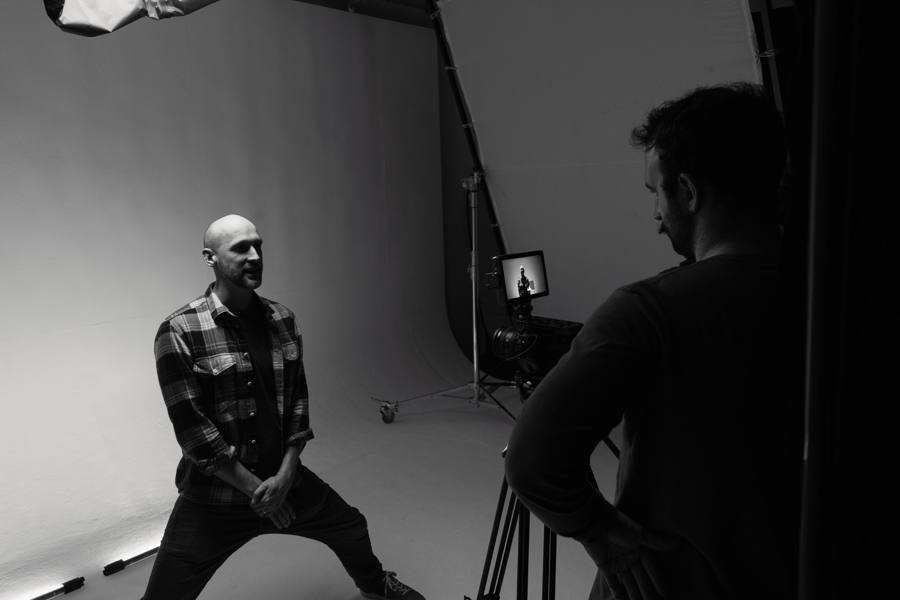 Behind-the-scenes photograph from the shoot