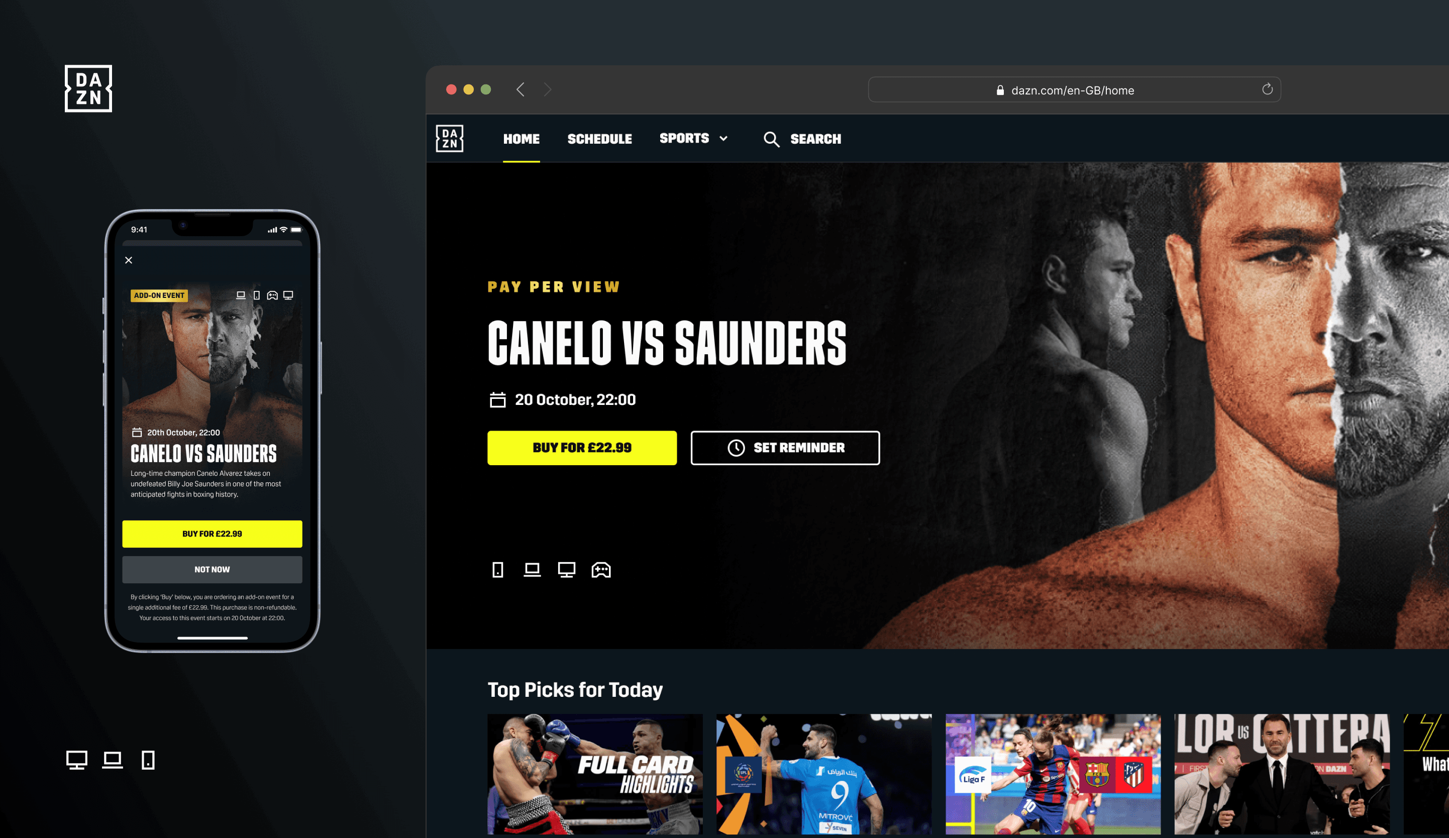 DAZN hero image