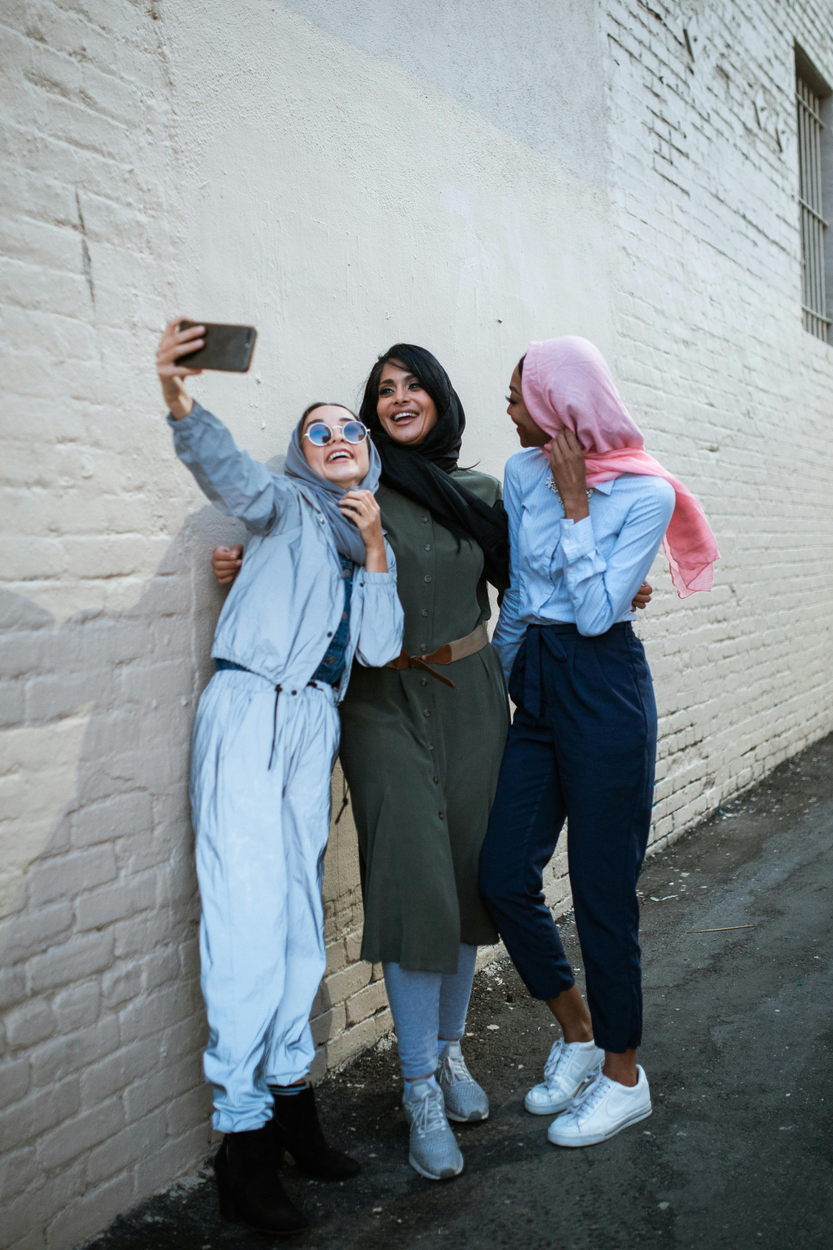 Three ladies taking a selfie