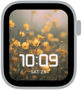 buttercup days Apple Watch face preview 4 featuring floral, summer, and spring.