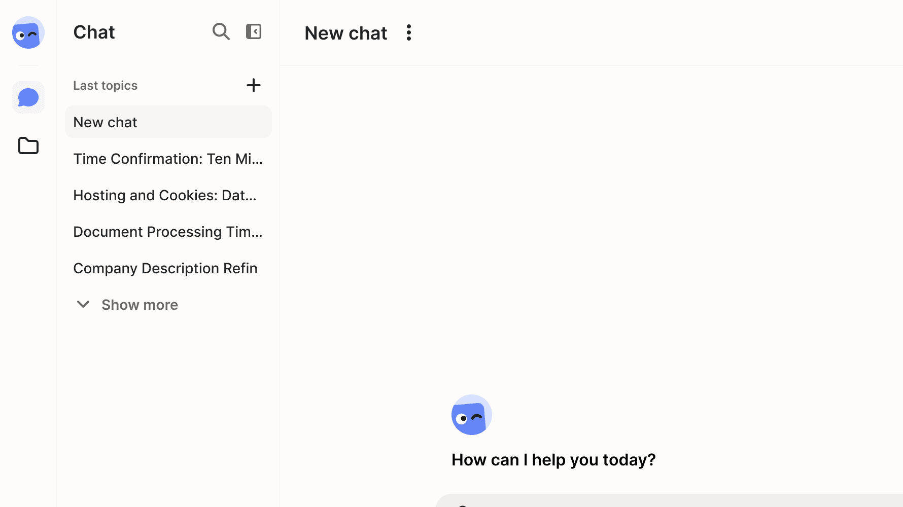 winkk AI Chat overview with fictive chats.
