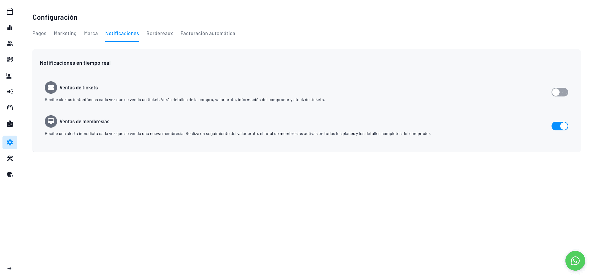 anuncios de estado de ventas, envío de comunicaciones automáticas a los compradores, etc