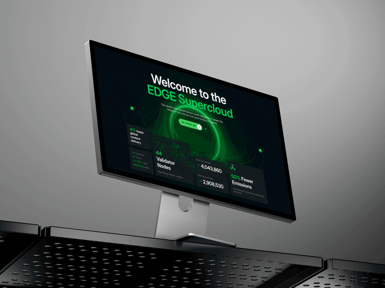 Webflow website design for a decentralized cloud platform powering AI and next-generation internet infrastructure