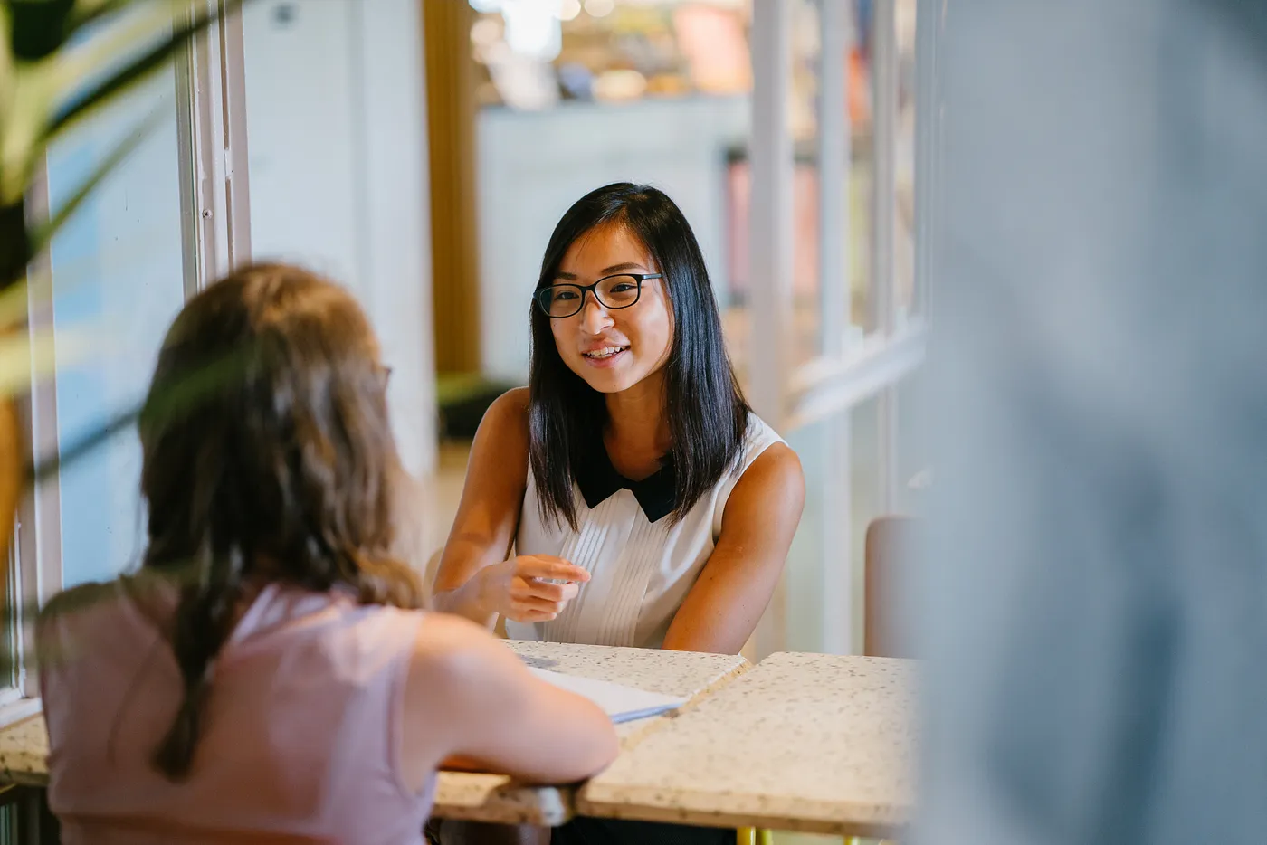 Two women having a conversation