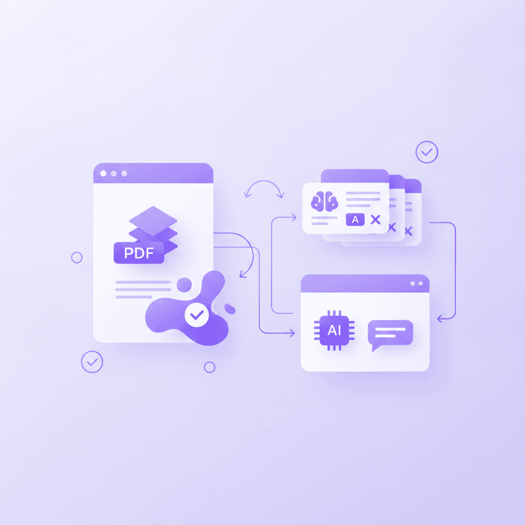Using Penseum AI tutor to learn how make flashcards automatically