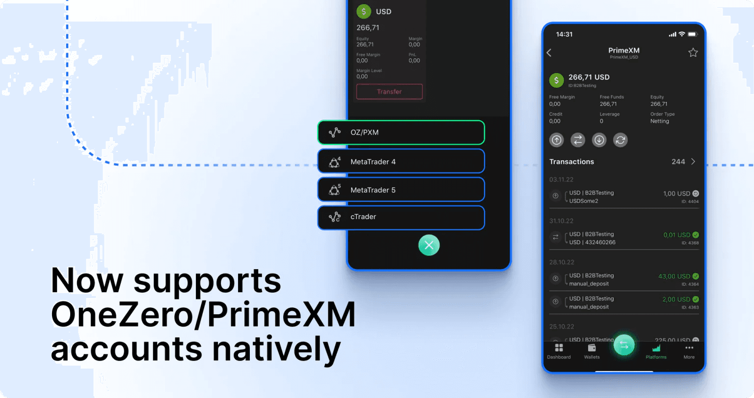 OneZero and PrimeXM Native Support