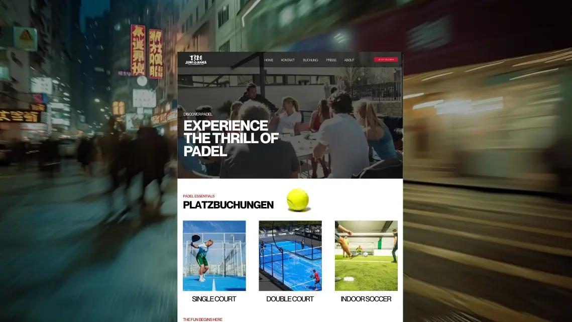 Desktop Layout eines Sportvereins