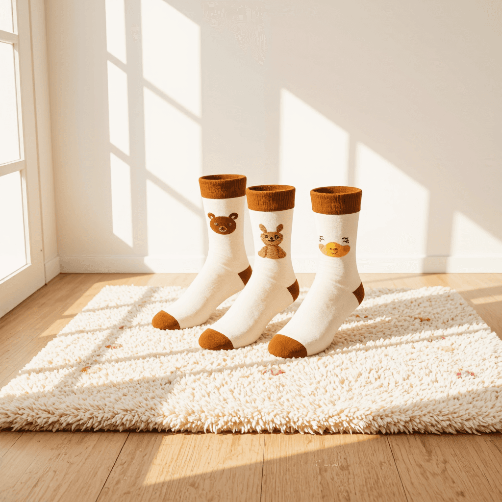 product photography of set of colorful socks