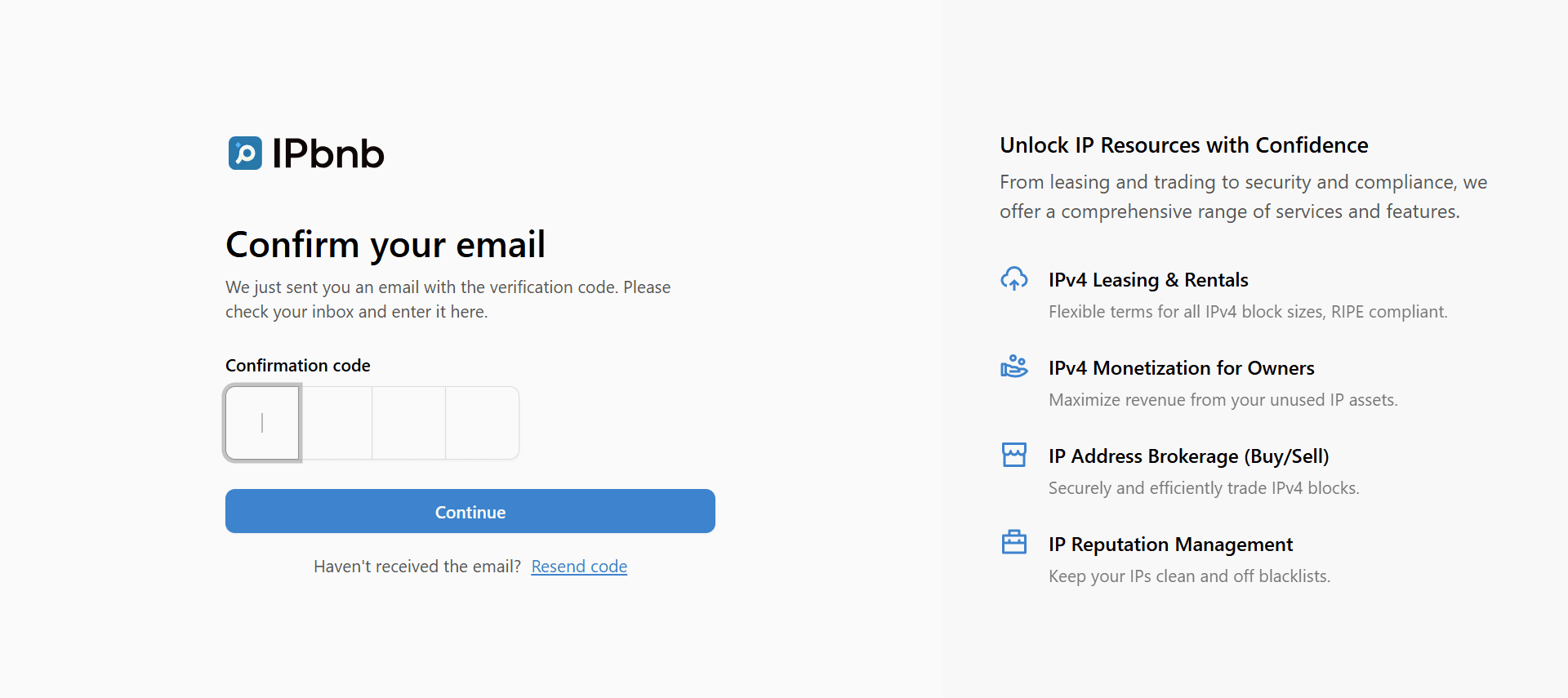 Email confirmation /IPbnb