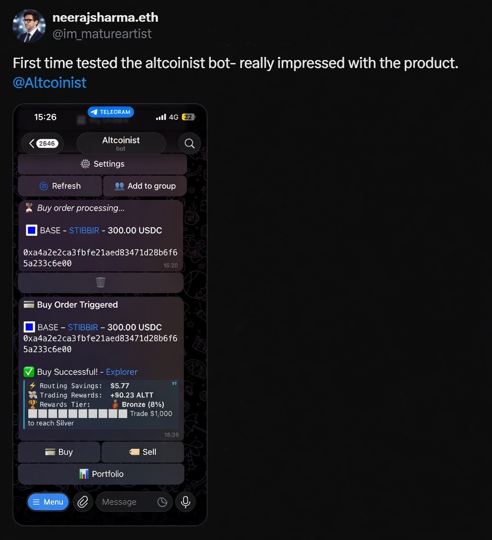 Twitter testimonial screenshot