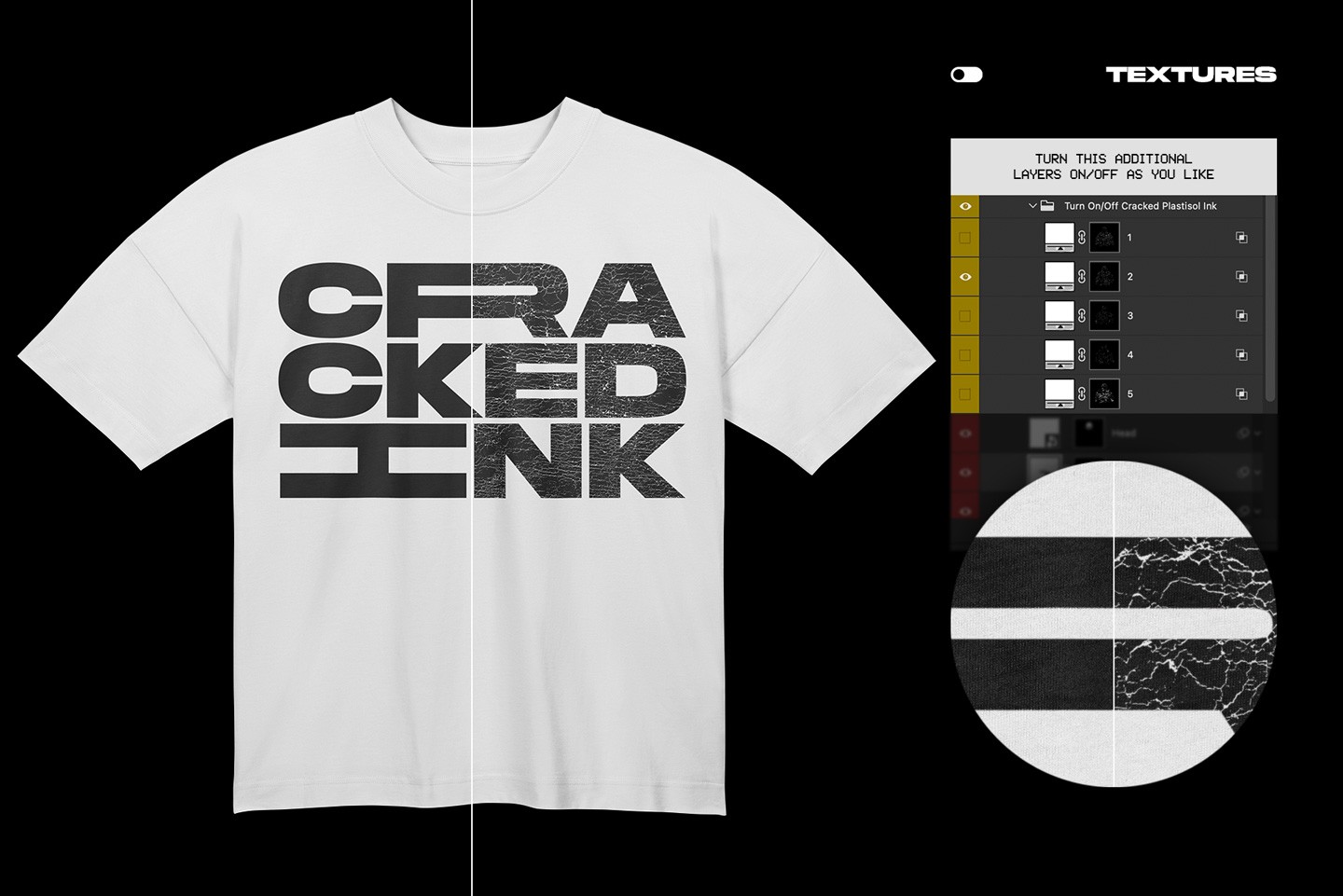 Stanley Stella Blaster T-Shirt Hanging mockup cracked plastisol ink texture effect